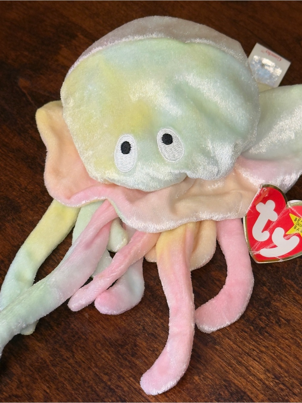 Ty Pastel Jellyfish “Goochy” Plush in Pink, Green, Cream